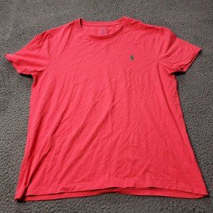 Polo Ralph Lauren Custom Slim T Shirt Cotton Short Sleeve Pink Mens L Large